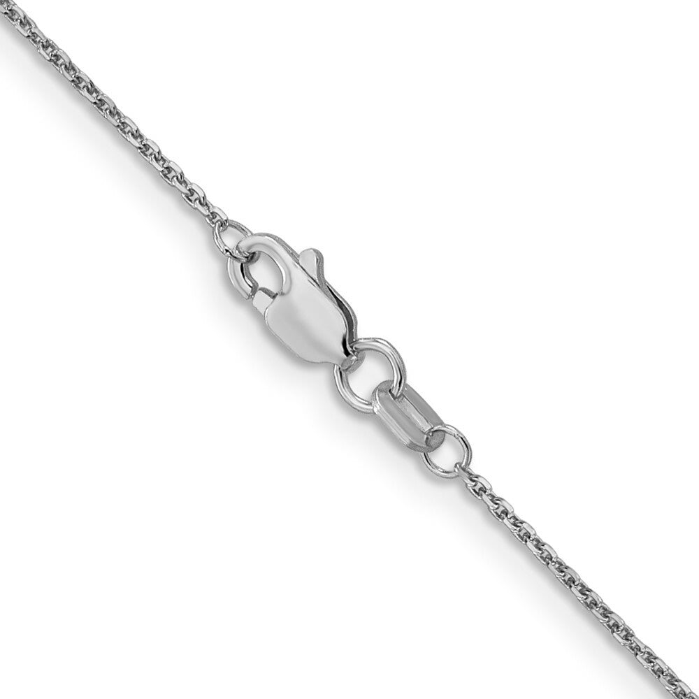 10k White Gold .95mm Solid Diamond-cut Cable Chain