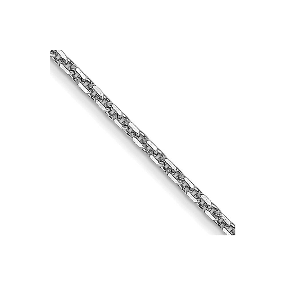 10k White Gold .95mm Solid Diamond-cut Cable Chain
