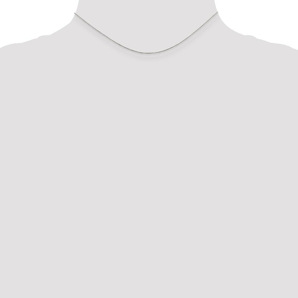 10K White Gold .5mm Solid Diamond-cut Cable Chain Necklace