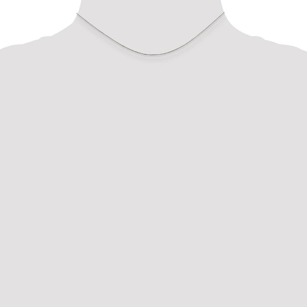 10K White Gold .5mm Solid Diamond-cut Cable Chain Necklace