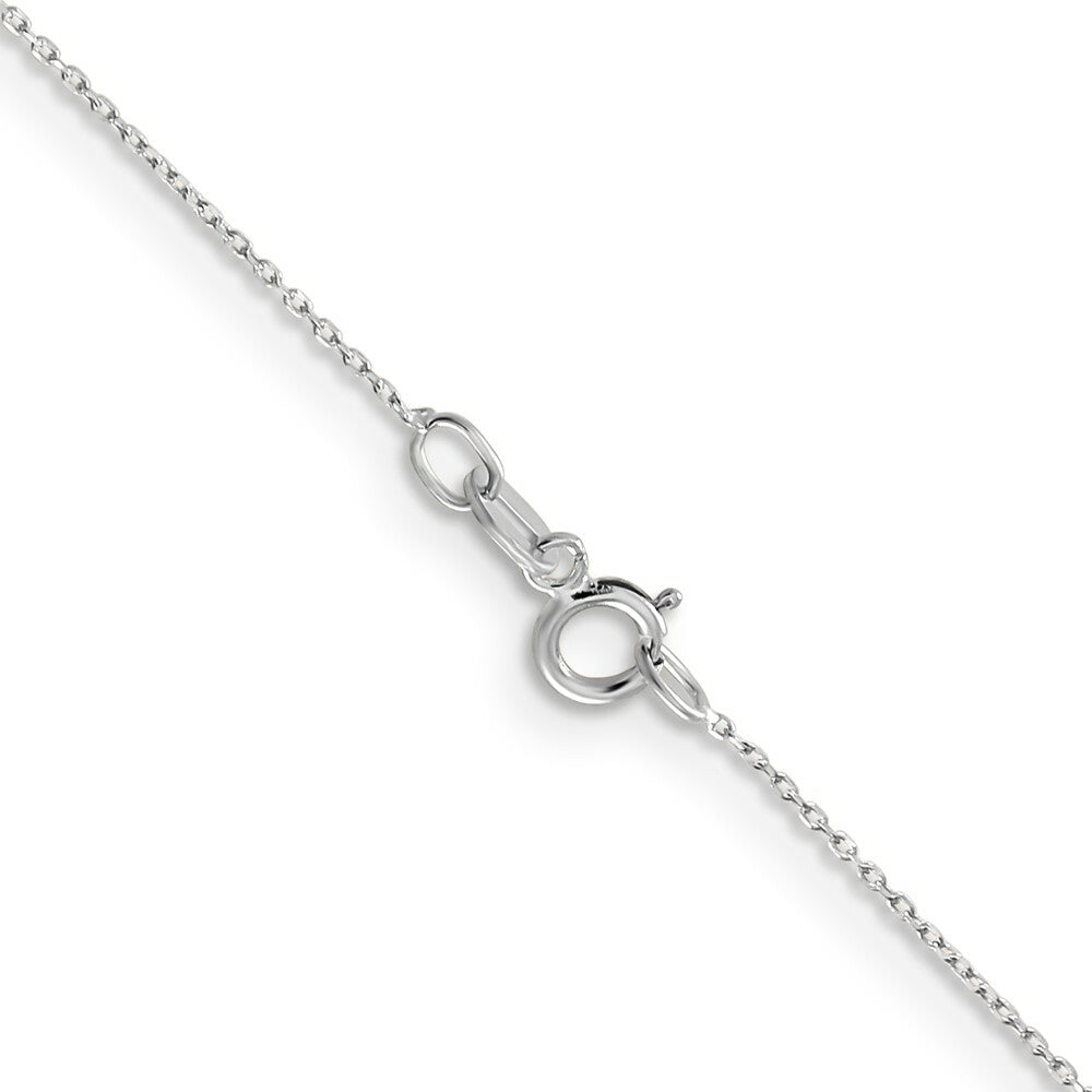 10K White Gold .5mm Solid Diamond-cut Cable Chain Necklace