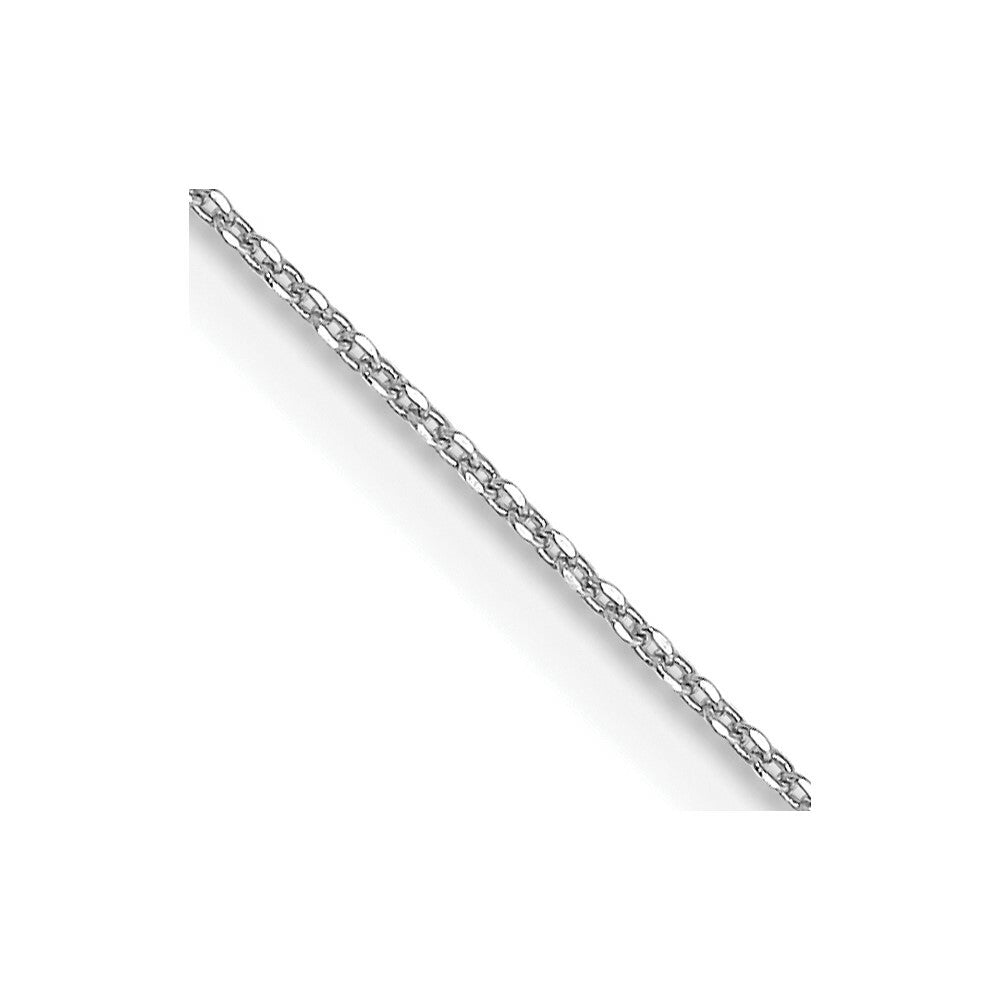 10K White Gold .5mm Solid Diamond-cut Cable Chain Necklace