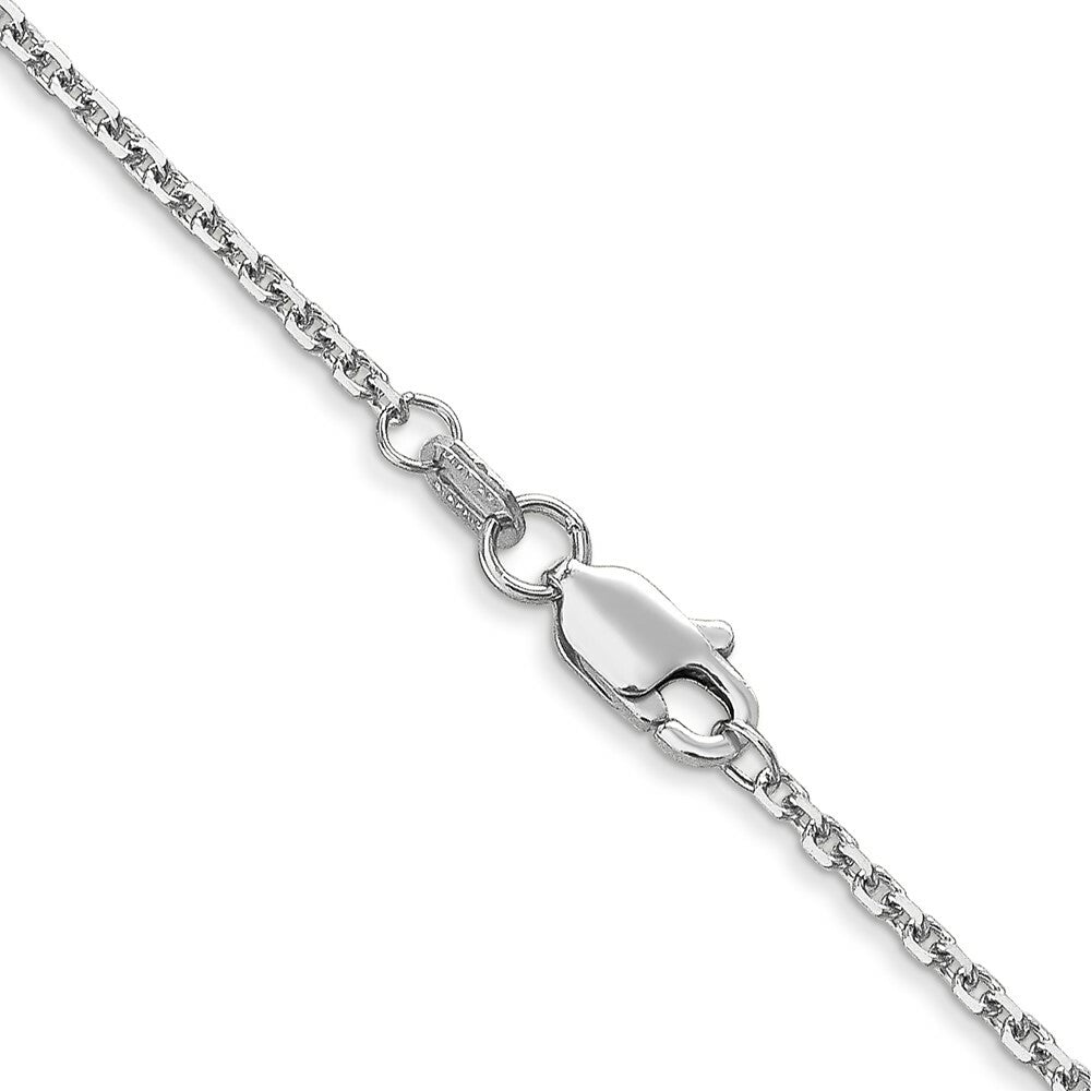 10k White Gold 1.3mm Solid Diamond-cut Cable Chain