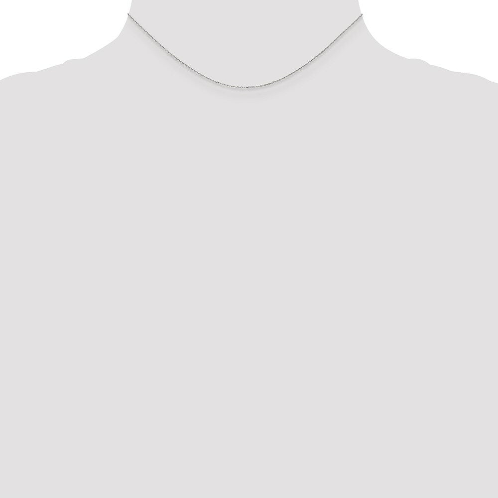 10K White Gold .8mm Diamond-cut Cable Chain Necklace