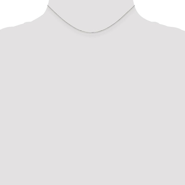 10K White Gold .8mm Diamond-cut Cable Chain Necklace