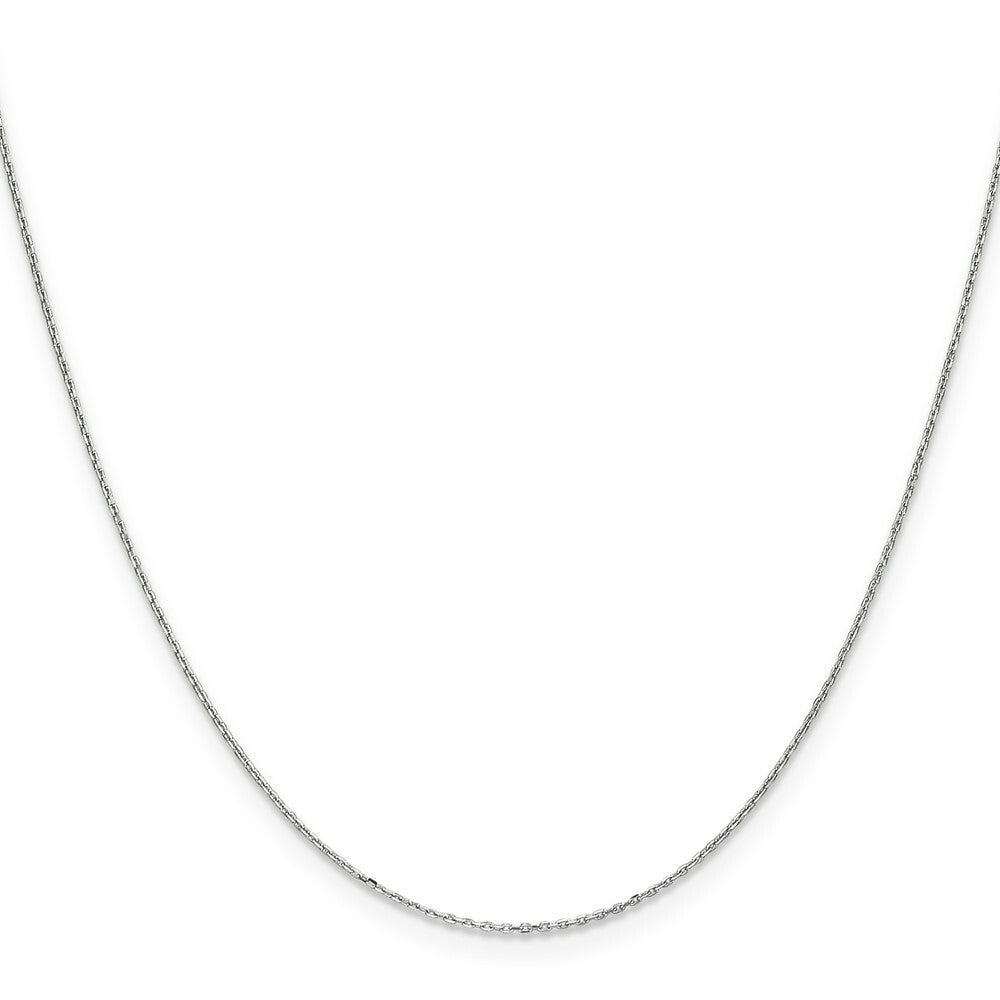 10K White Gold .8mm Diamond-cut Cable Chain Necklace