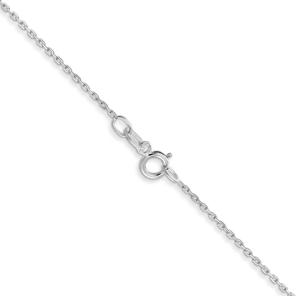 10K White Gold .8mm Diamond-cut Cable Chain Necklace