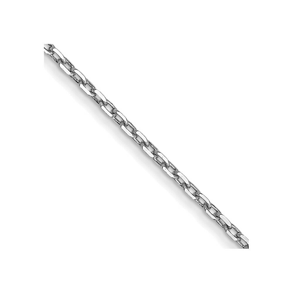 10K White Gold .8mm Diamond-cut Cable Chain Necklace