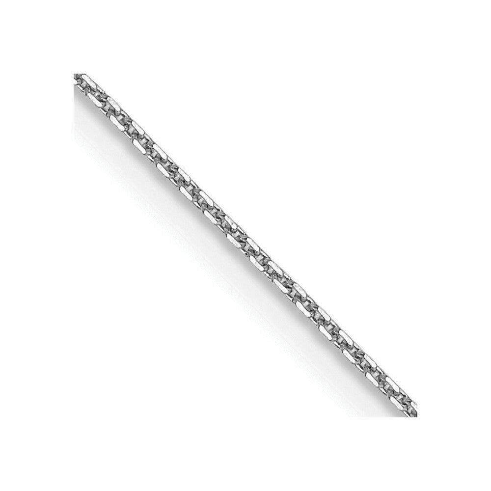 10k White Gold .8mm Diamond-cut Cable Chain