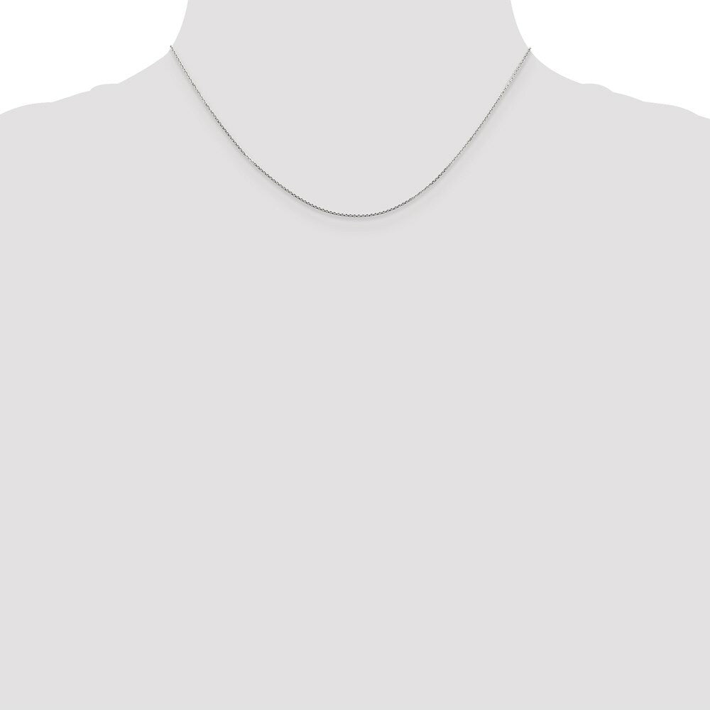 10k White Gold .8mm Diamond-cut Cable Chain