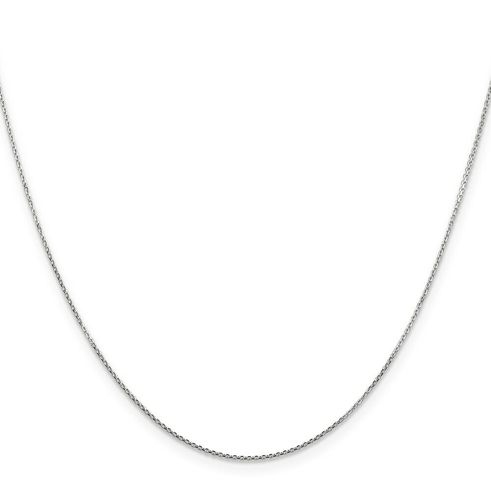 10k White Gold .8mm Diamond-cut Cable Chain