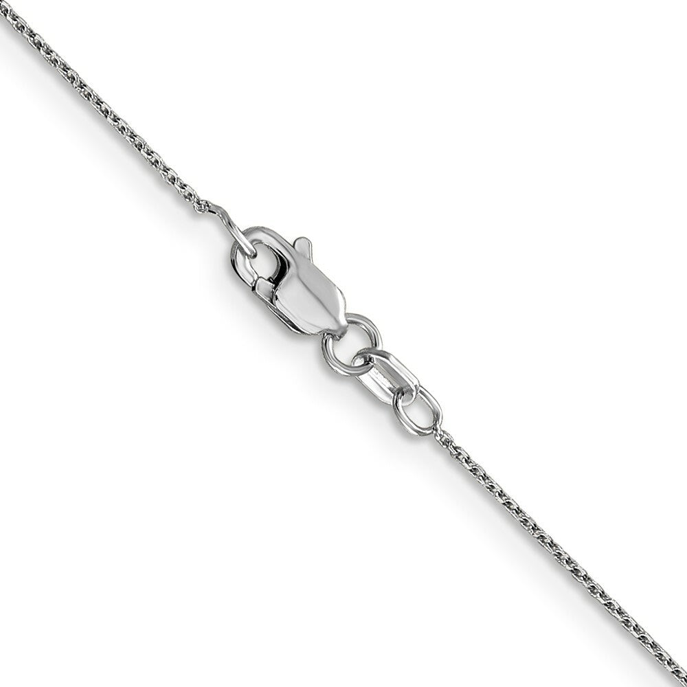 10k White Gold .8mm Diamond-cut Cable Chain