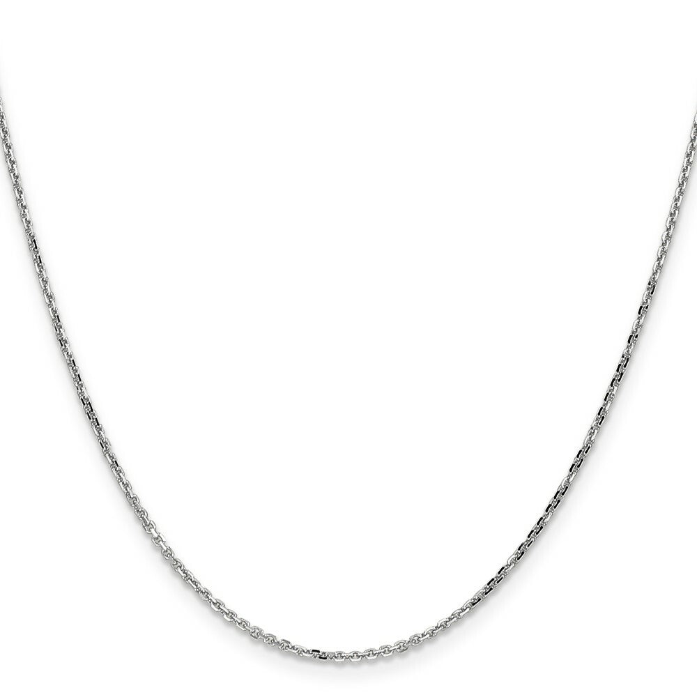 10k White Gold 1.4mm Diamond-cut Cable Chain