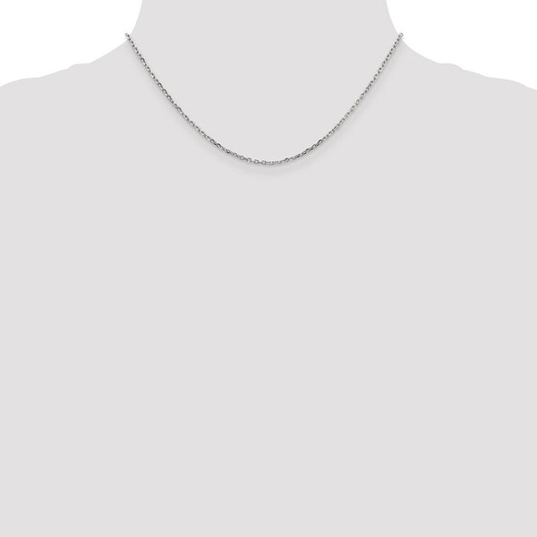 10k White Gold 1.8mm Diamond-cut Cable Chain