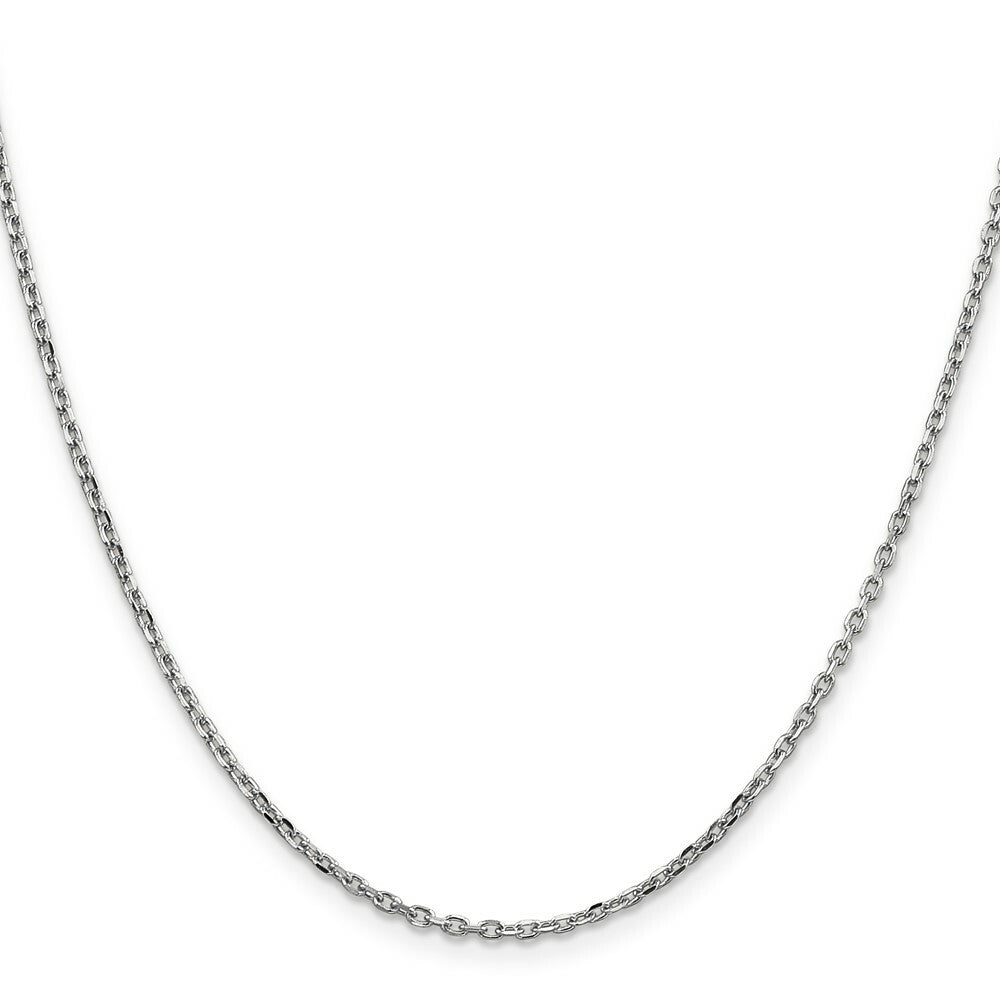 10k White Gold 1.8mm Diamond-cut Cable Chain