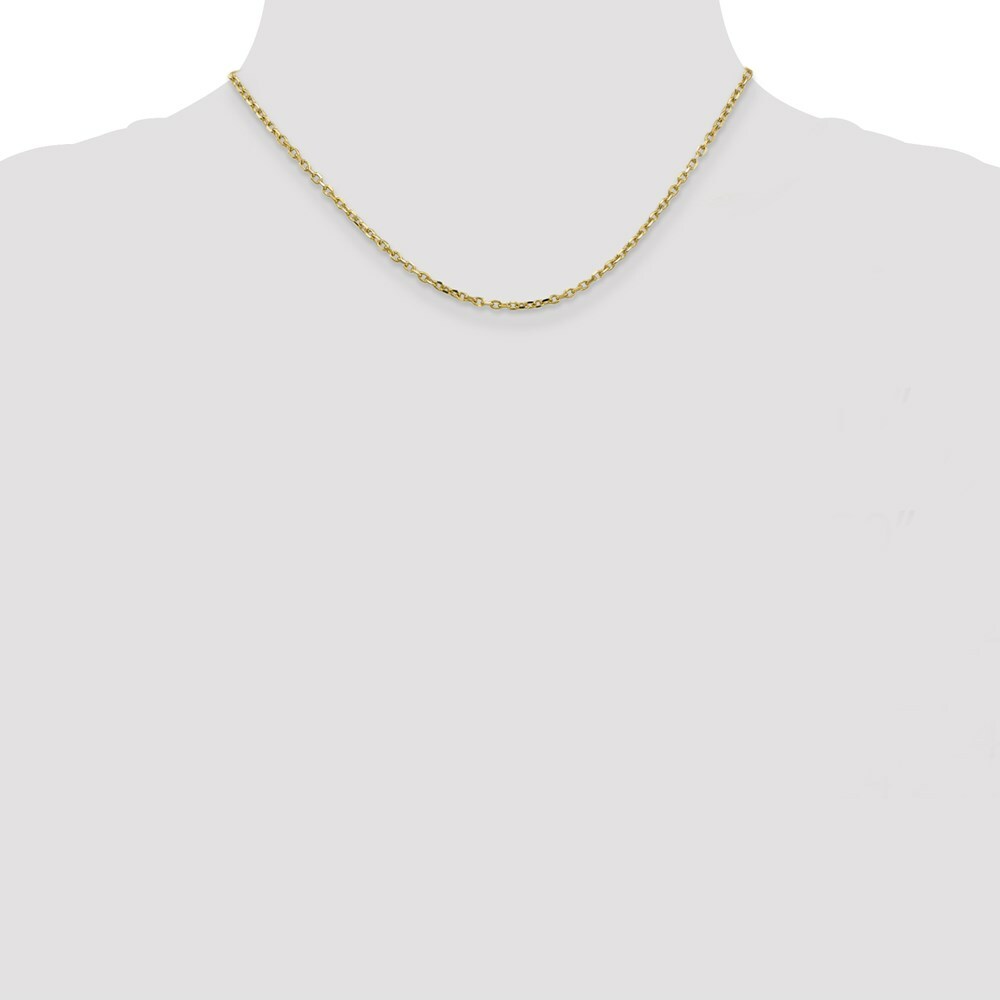 10K Yellow Gold 2.2mm Diamond-cut Cable Chain