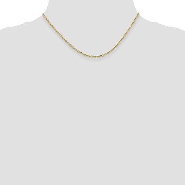 10K Yellow Gold 2.2mm Diamond-cut Cable Chain