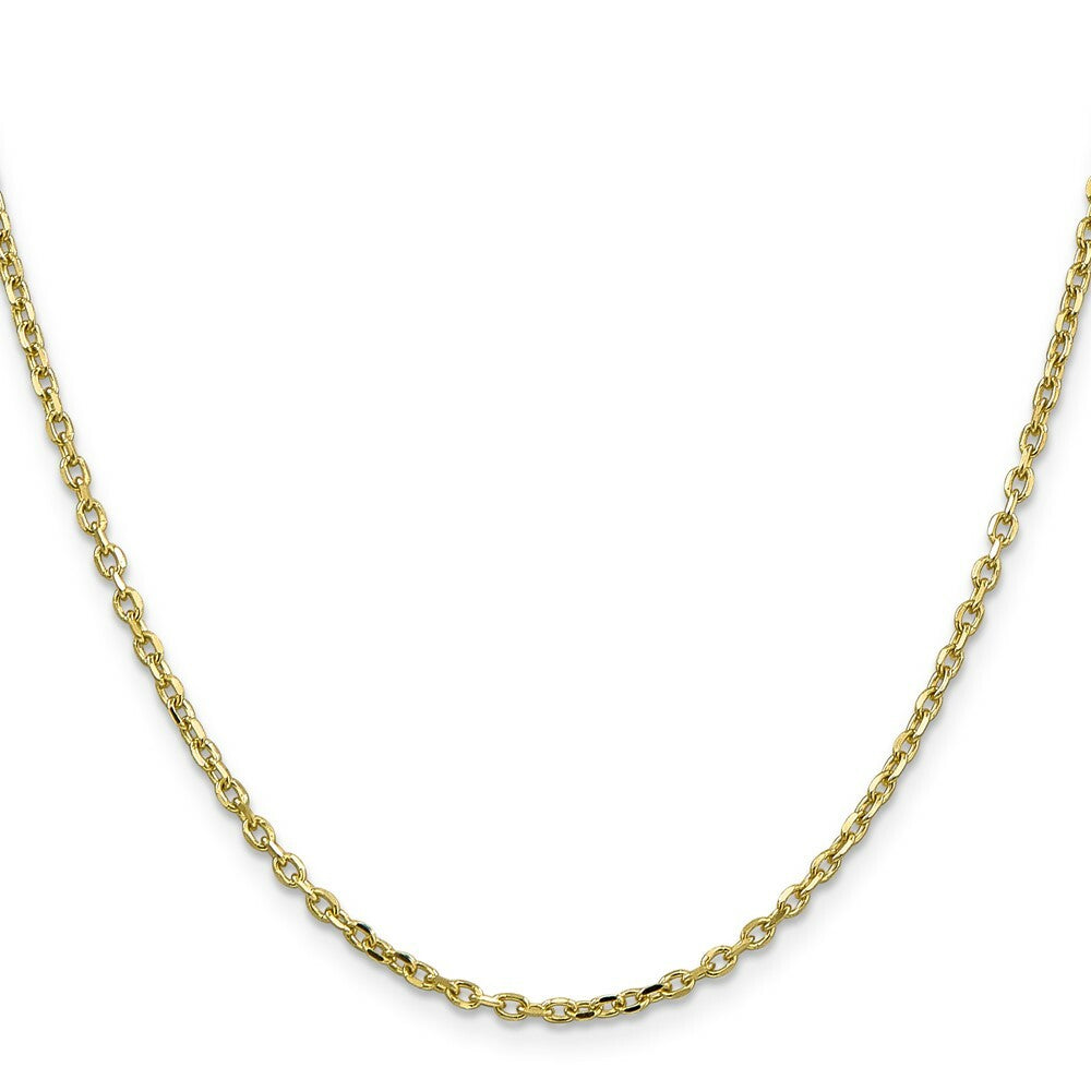 10K Yellow Gold 2.2mm Diamond-cut Cable Chain