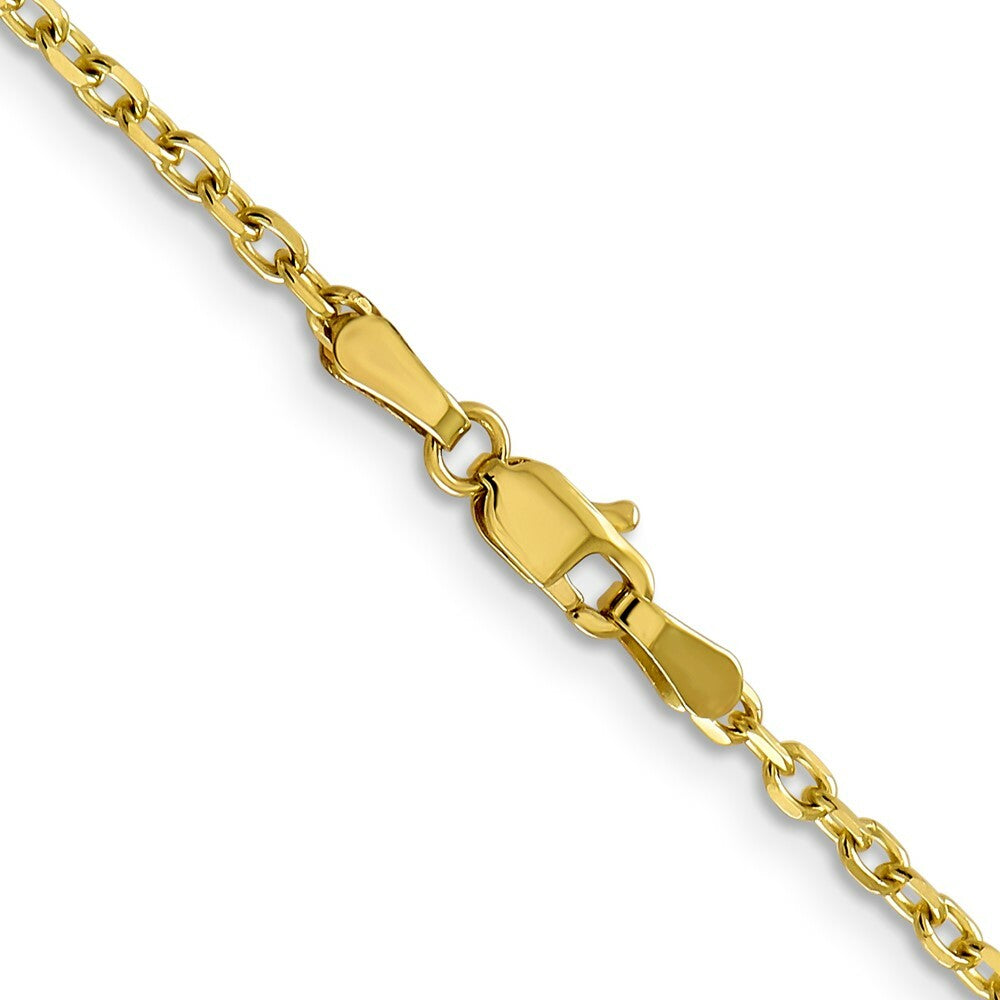 10K Yellow Gold 2.2mm Diamond-cut Cable Chain