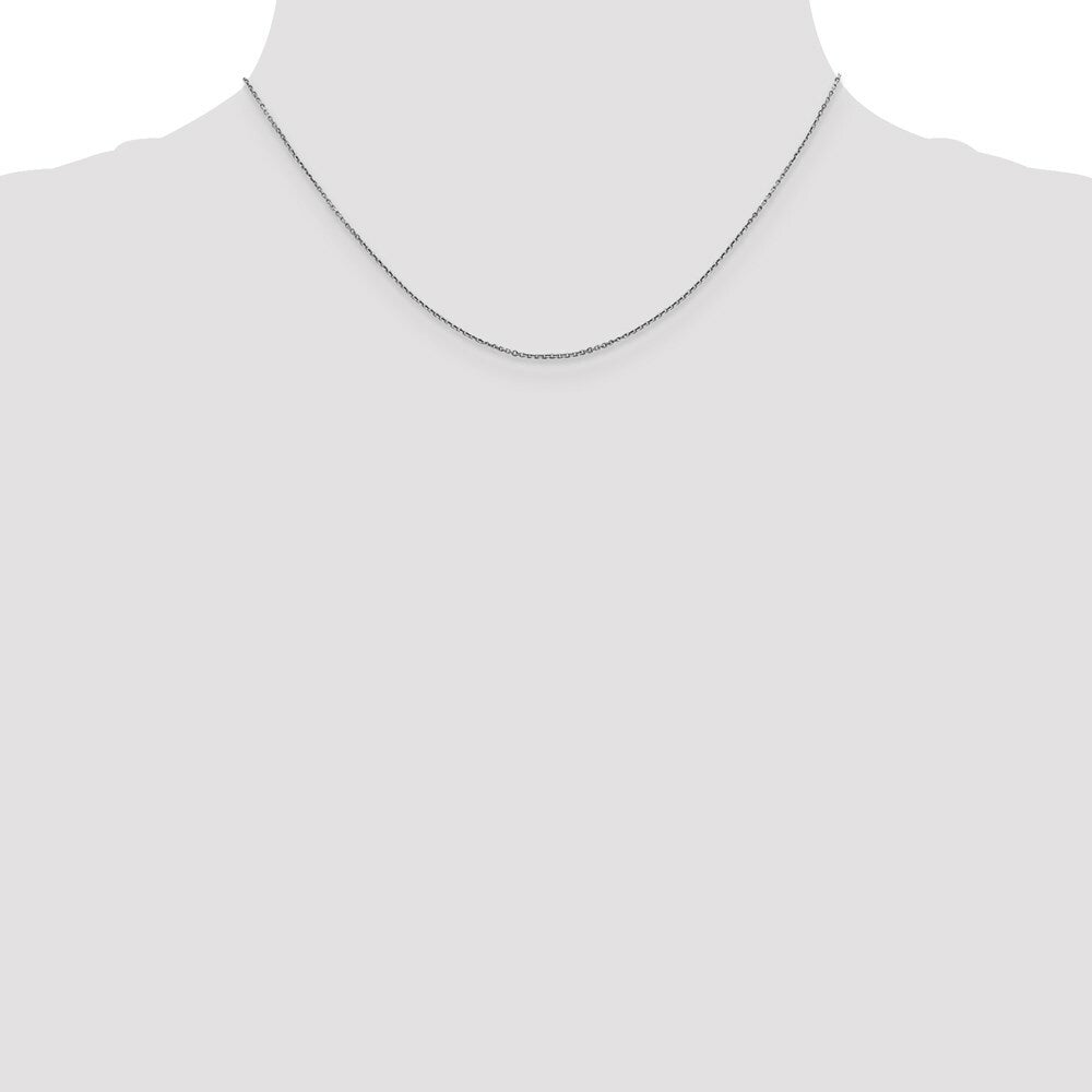 10k White Gold 0.9mm Diamond-cut Cable Chain