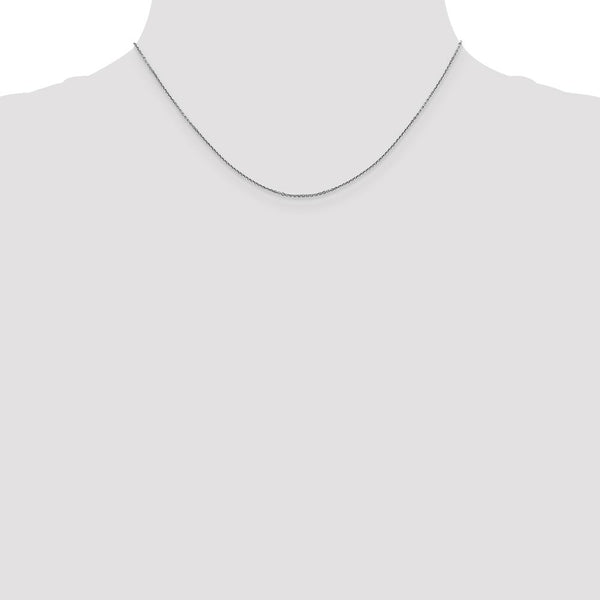 10k White Gold 0.9mm Diamond-cut Cable Chain