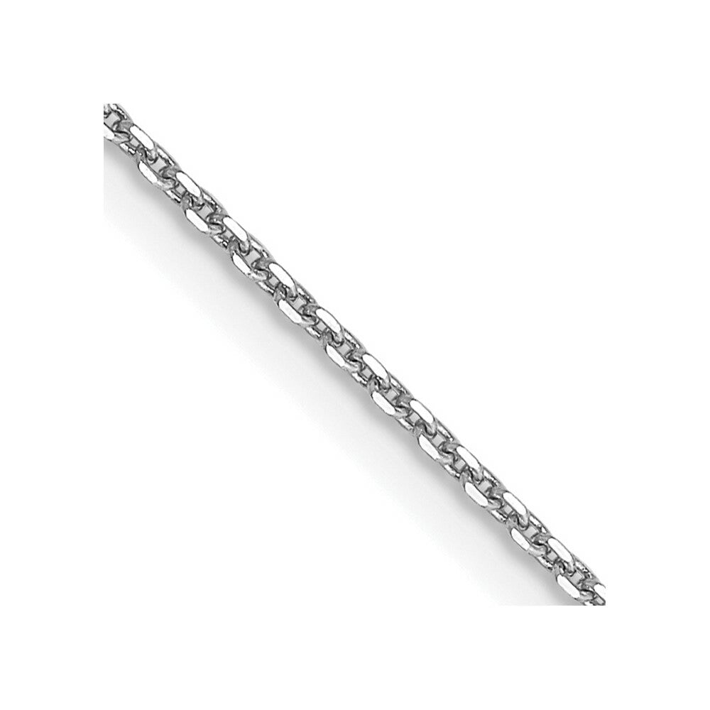 10k White Gold 0.9mm Diamond-cut Cable Chain