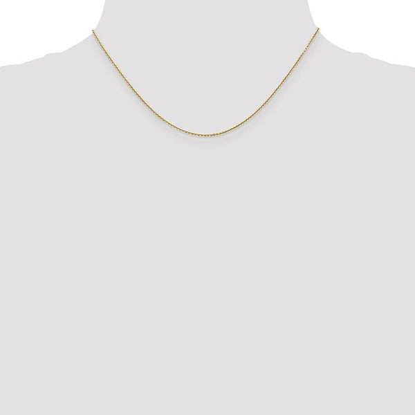 10K Yellow Gold 0.90mm Diamond-cut Cable Chain