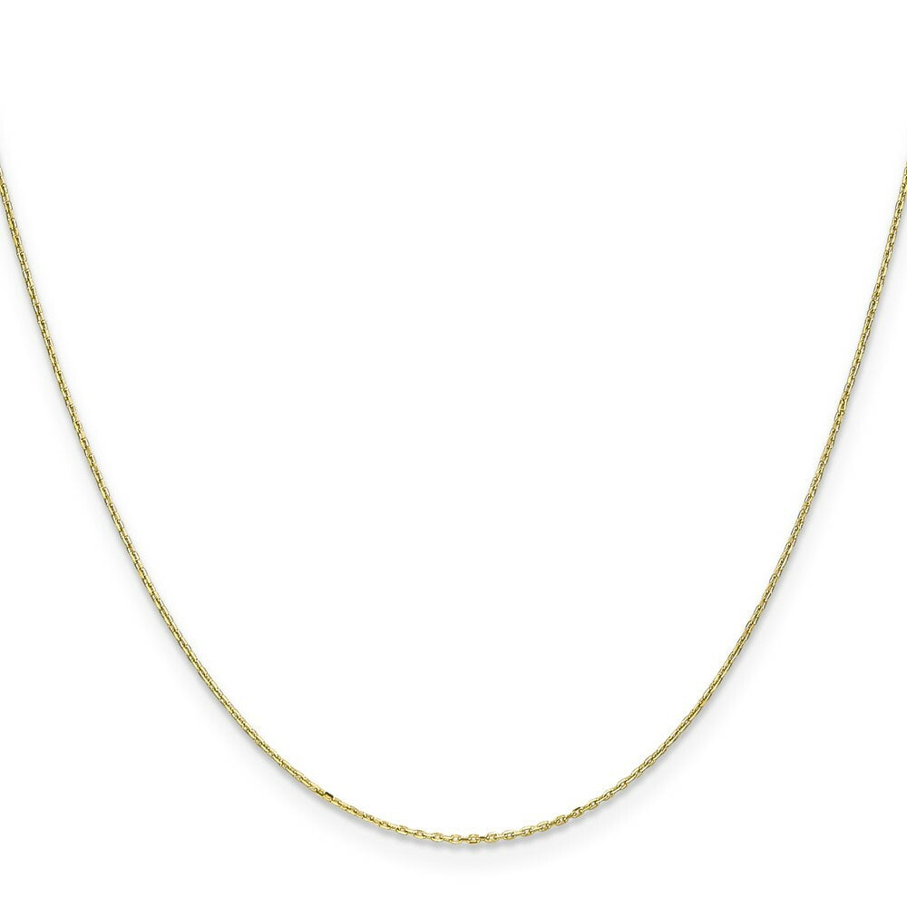 10K Yellow Gold .8mm Diamond-cut Cable Chain Necklace