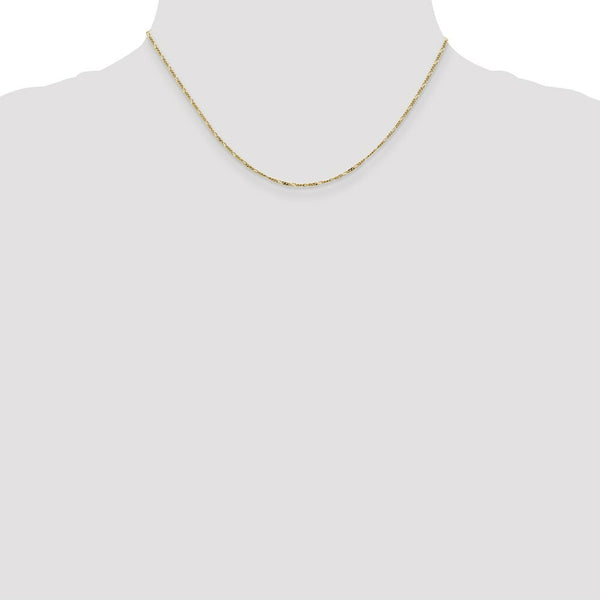 10K Yellow Gold 1.25mm Flat Figaro Chain