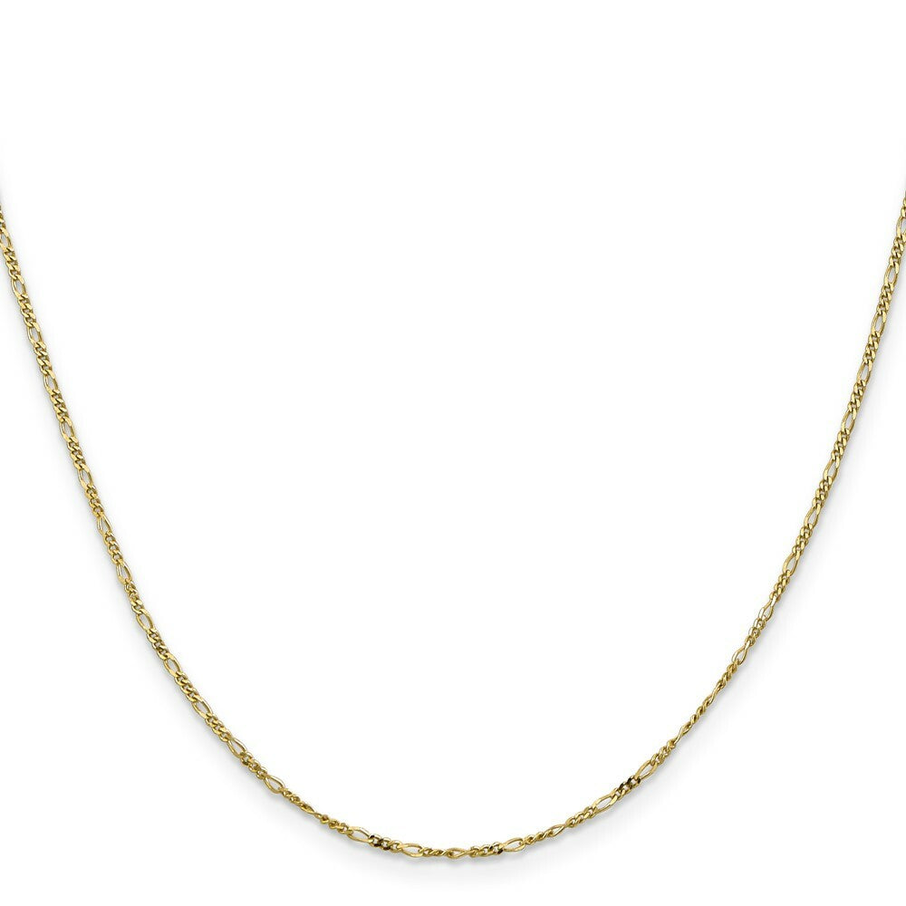 10K Yellow Gold 1.25mm Flat Figaro Chain
