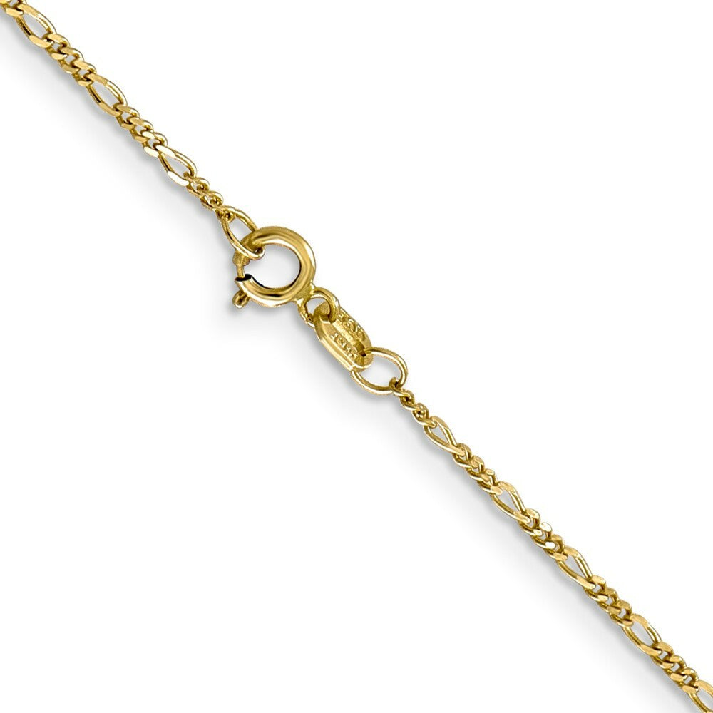 10K Yellow Gold 1.25mm Flat Figaro Chain