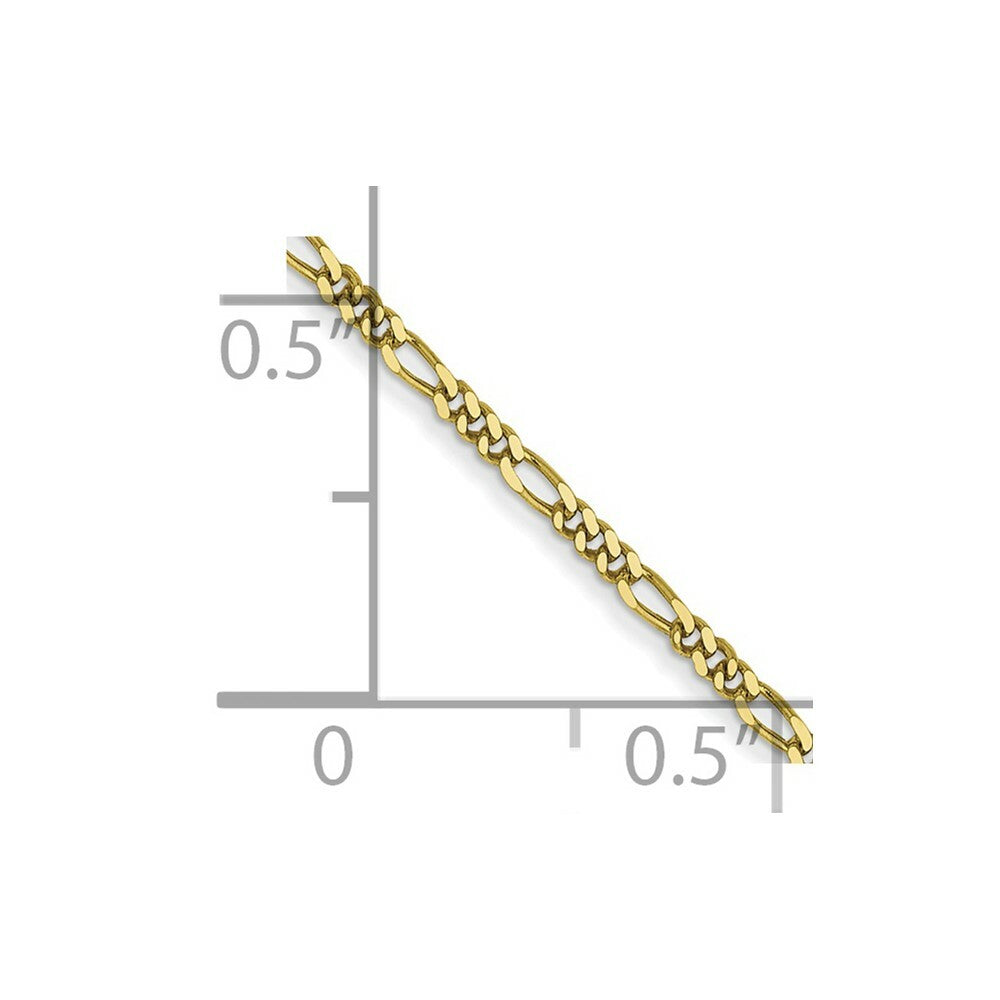 10K Yellow Gold 1.25mm Flat Figaro Chain