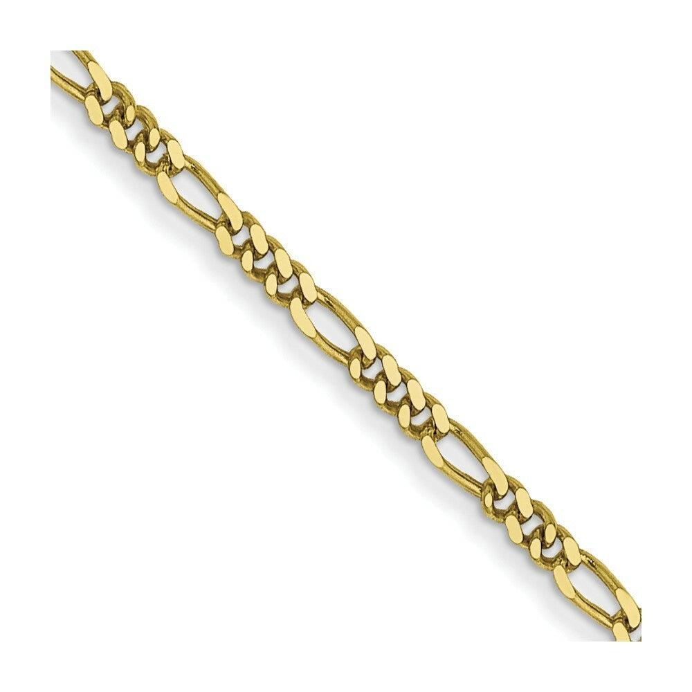 10K Yellow Gold 1.25mm Flat Figaro Chain