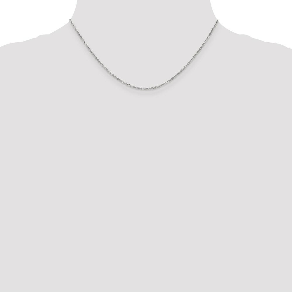 10k White Gold 1.3mm Heavy Baby Rope Chain