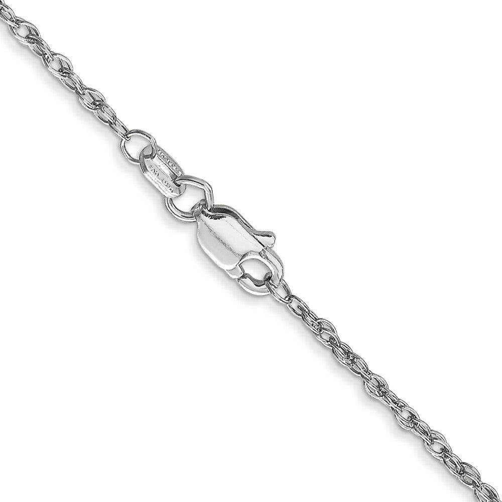 10k White Gold 1.3mm Heavy Baby Rope Chain