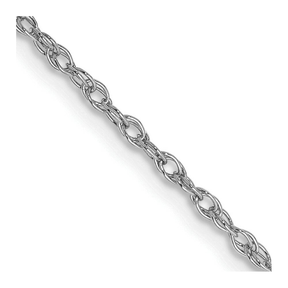 10k White Gold 1.3mm Heavy Baby Rope Chain