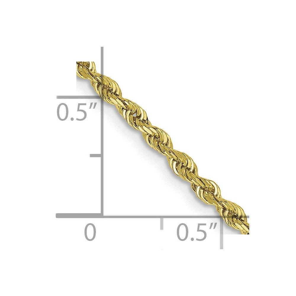 10K Yellow Gold 2.25mm Diamond-cut Quadruple Rope Chain