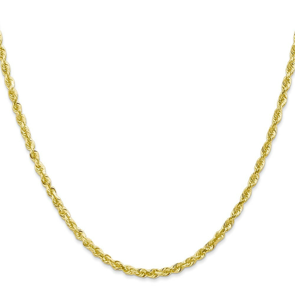 10K Yellow Gold 3.0mm Diamond-cut Quadruple Rope Chain