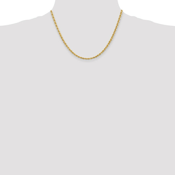 10K Yellow Gold 3.35mm Diamond-cut Quadruple Rope Chain