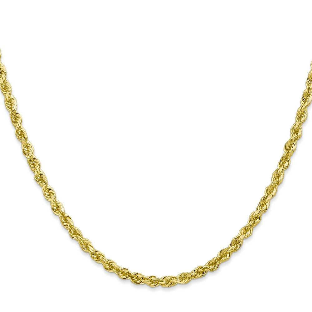 10K Yellow Gold 3.35mm Diamond-cut Quadruple Rope Chain