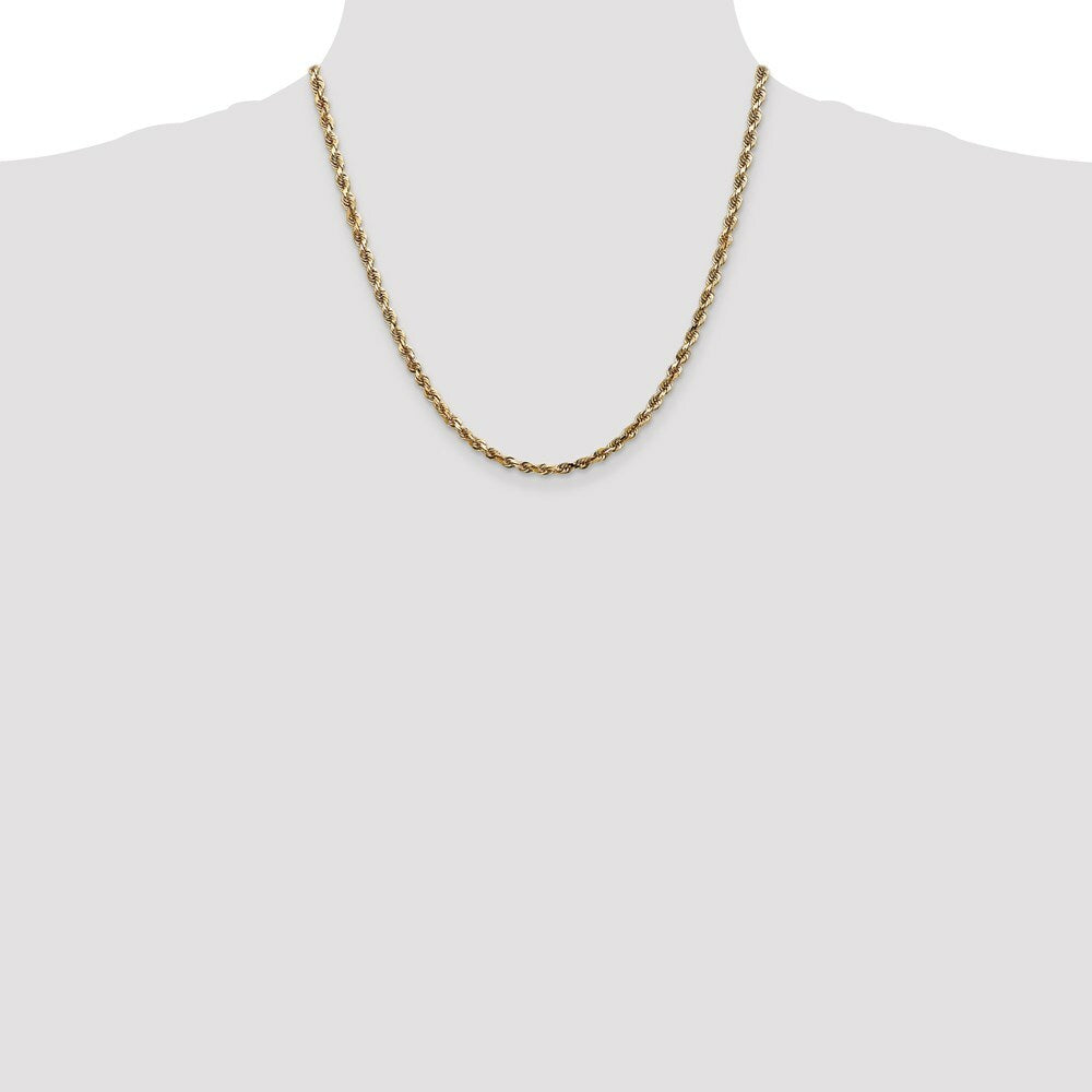 10K Yellow Gold 4mm Diamond-cut Quadruple Rope Chain