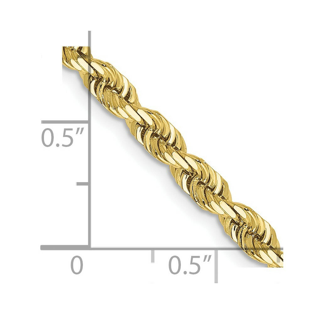 10K Yellow Gold 4mm Diamond-cut Quadruple Rope Chain