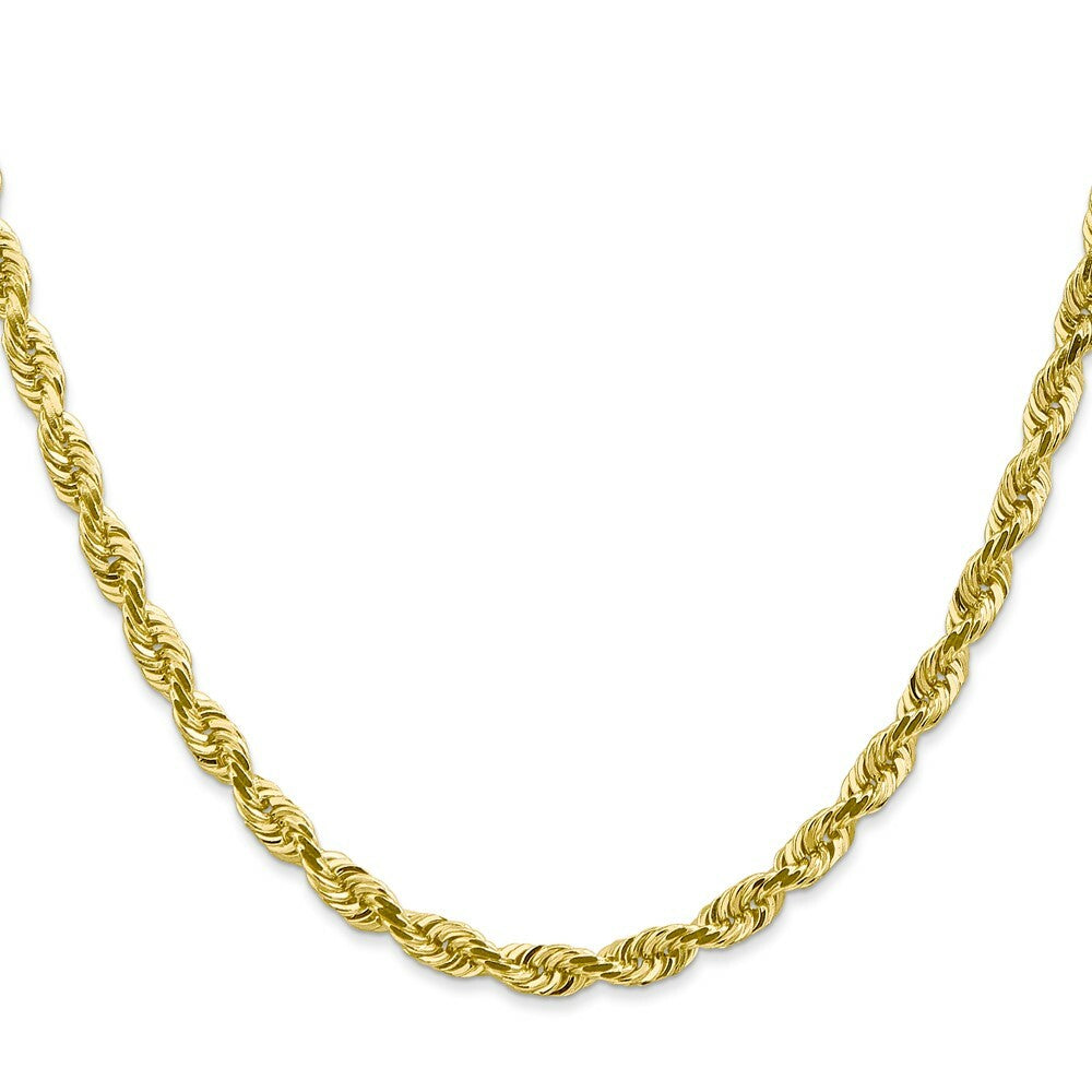 10K Yellow Gold 4.5mm Diamond-cut Quadruple Rope Chain
