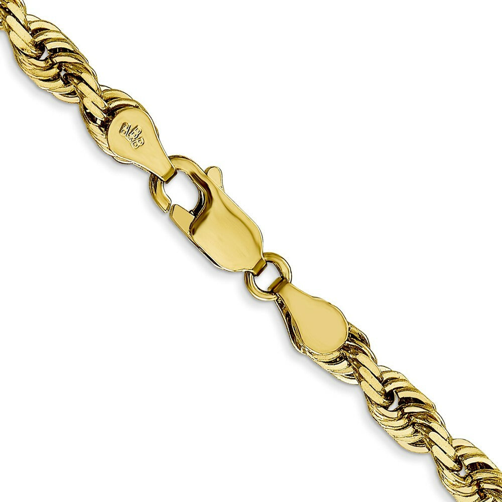 10K Yellow Gold 4.5mm Diamond-cut Quadruple Rope Chain