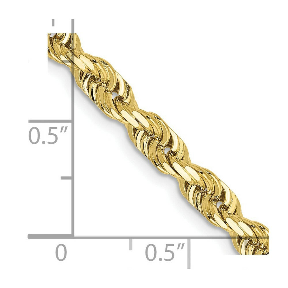 10K Yellow Gold 4.5mm Diamond-cut Quadruple Rope Chain