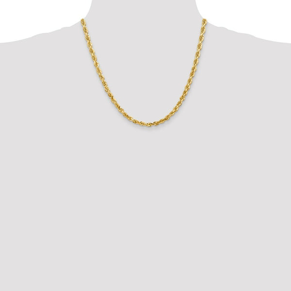 10K Yellow Gold 5.0mm Diamond-cut Quadruple Rope Chain