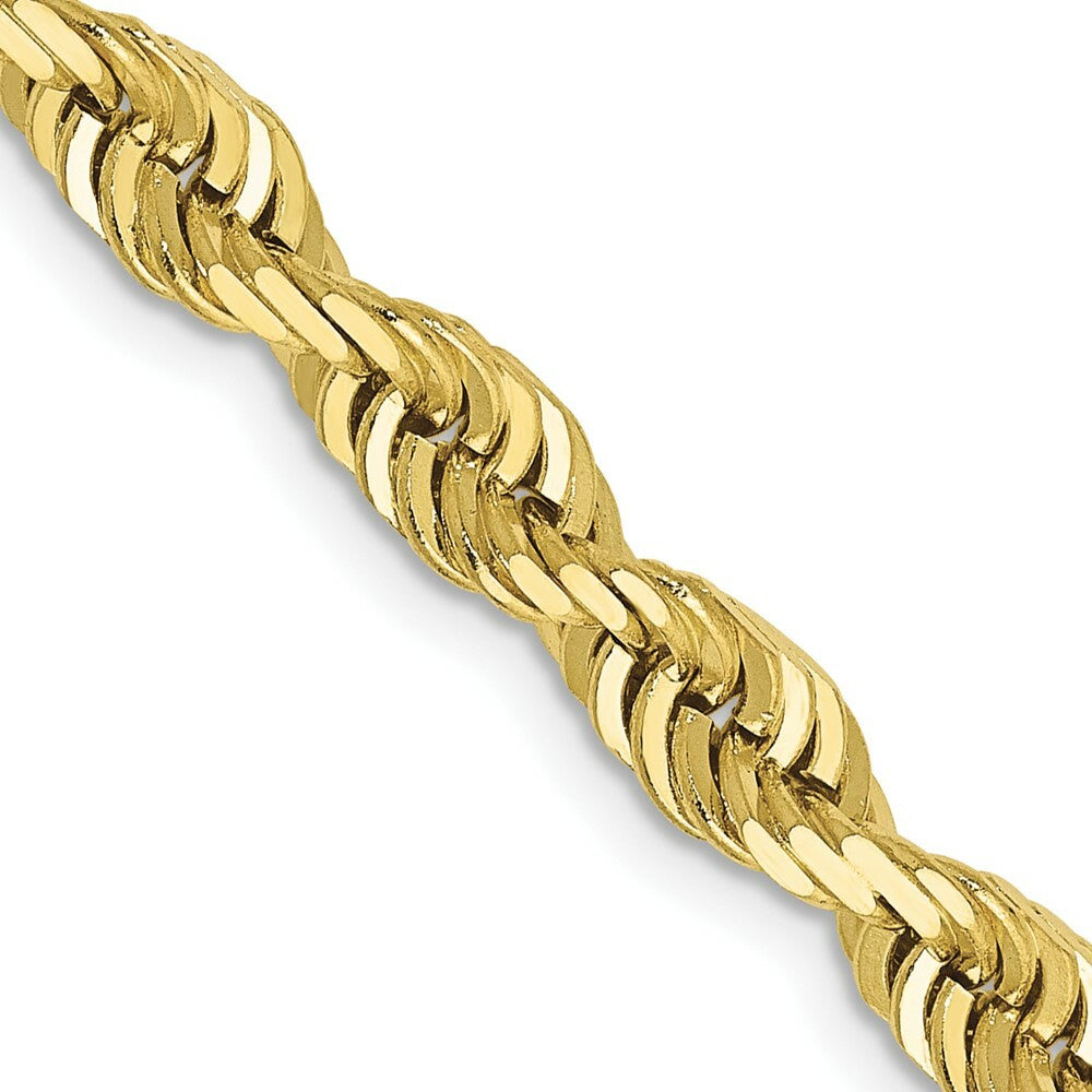 10K Yellow Gold 5.0mm Diamond-cut Quadruple Rope Chain