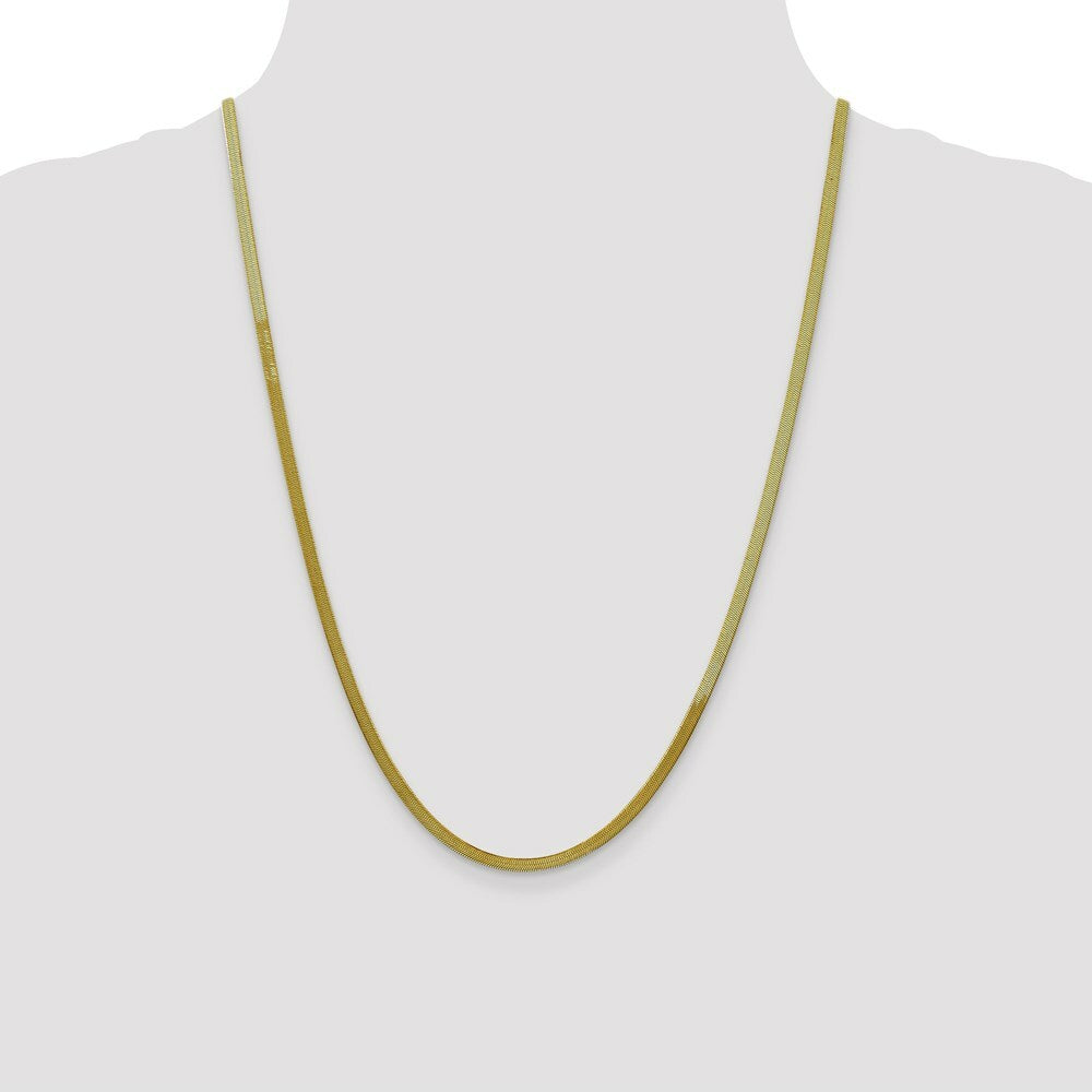 10K Yellow Gold 3.0mm Silky Herringbone Chain