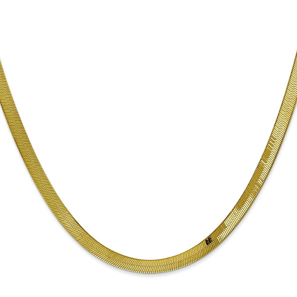 10K Yellow Gold 4.0mm Silky Herringbone Chain