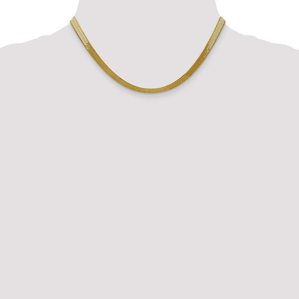 10K Yellow Gold 5.0mm Silky Herringbone Chain